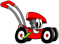 a red lawnmower
